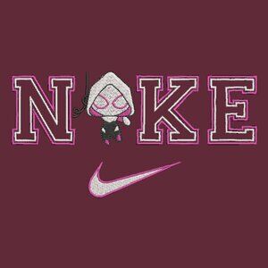 Nike Chibi Ghost Spider Woman YOUTH Embroidered Sweatshirt Kids Gwen Stacy